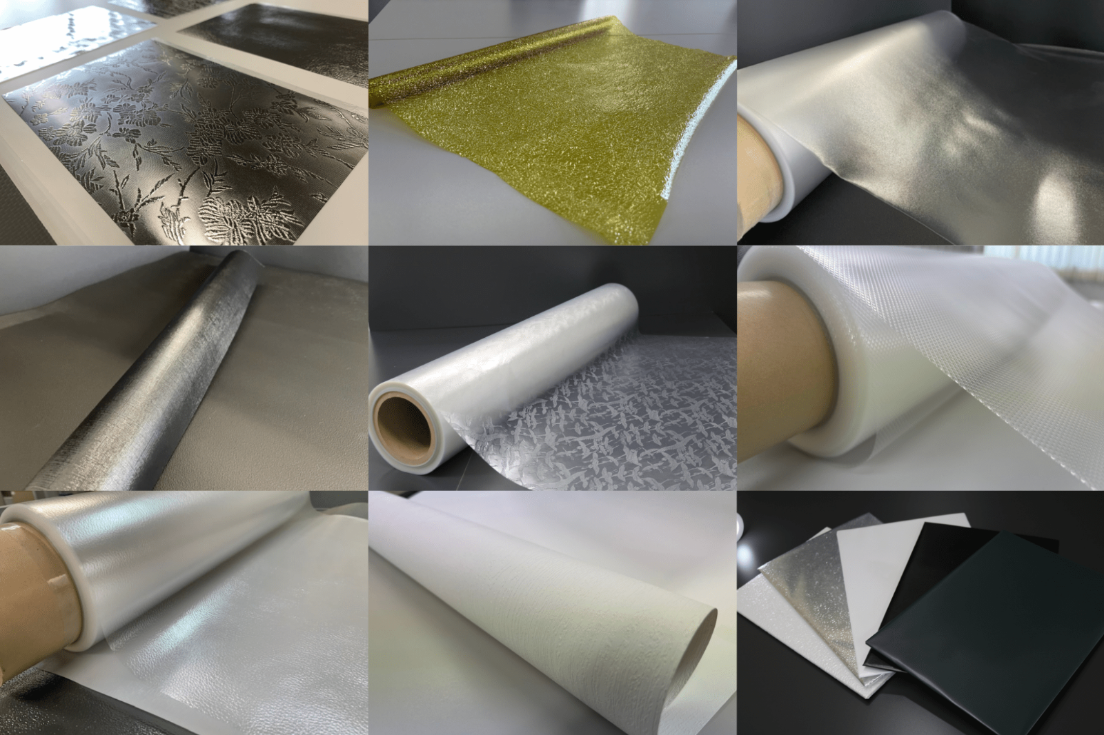 PETフィルムやエンプラにもエンボス加工し、大きな凹凸を付与できます