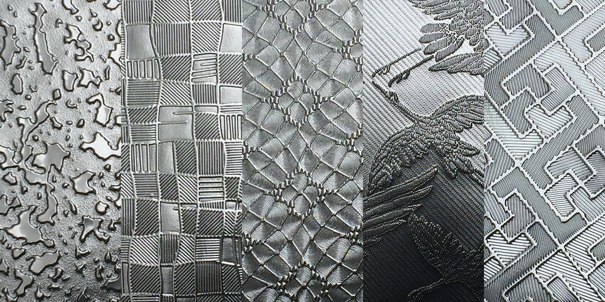 意匠柄のエンボスフィルムのバリュエーション(一部抜粋)