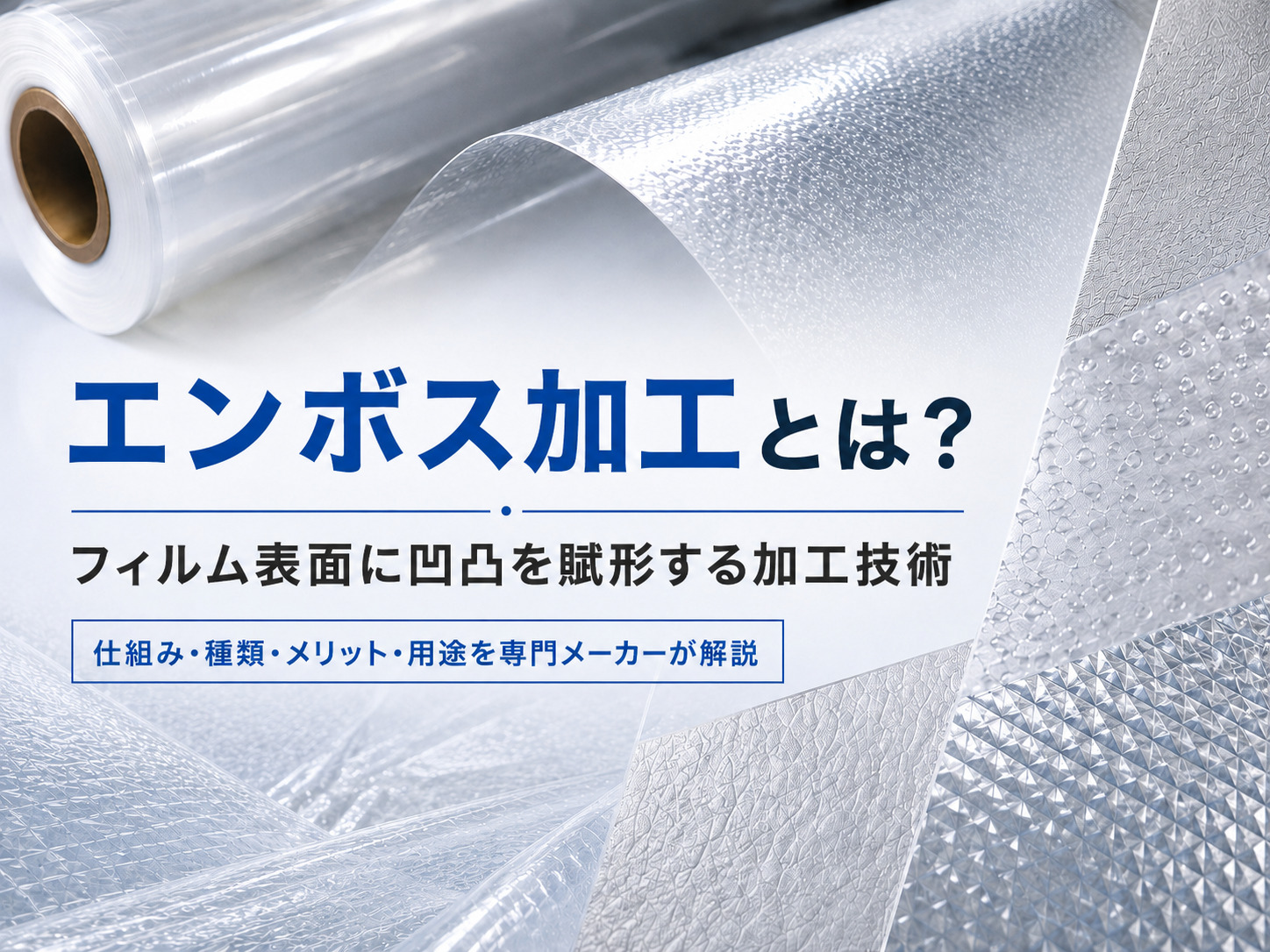 エンボス加工を施したプラスチックフィルムの種類